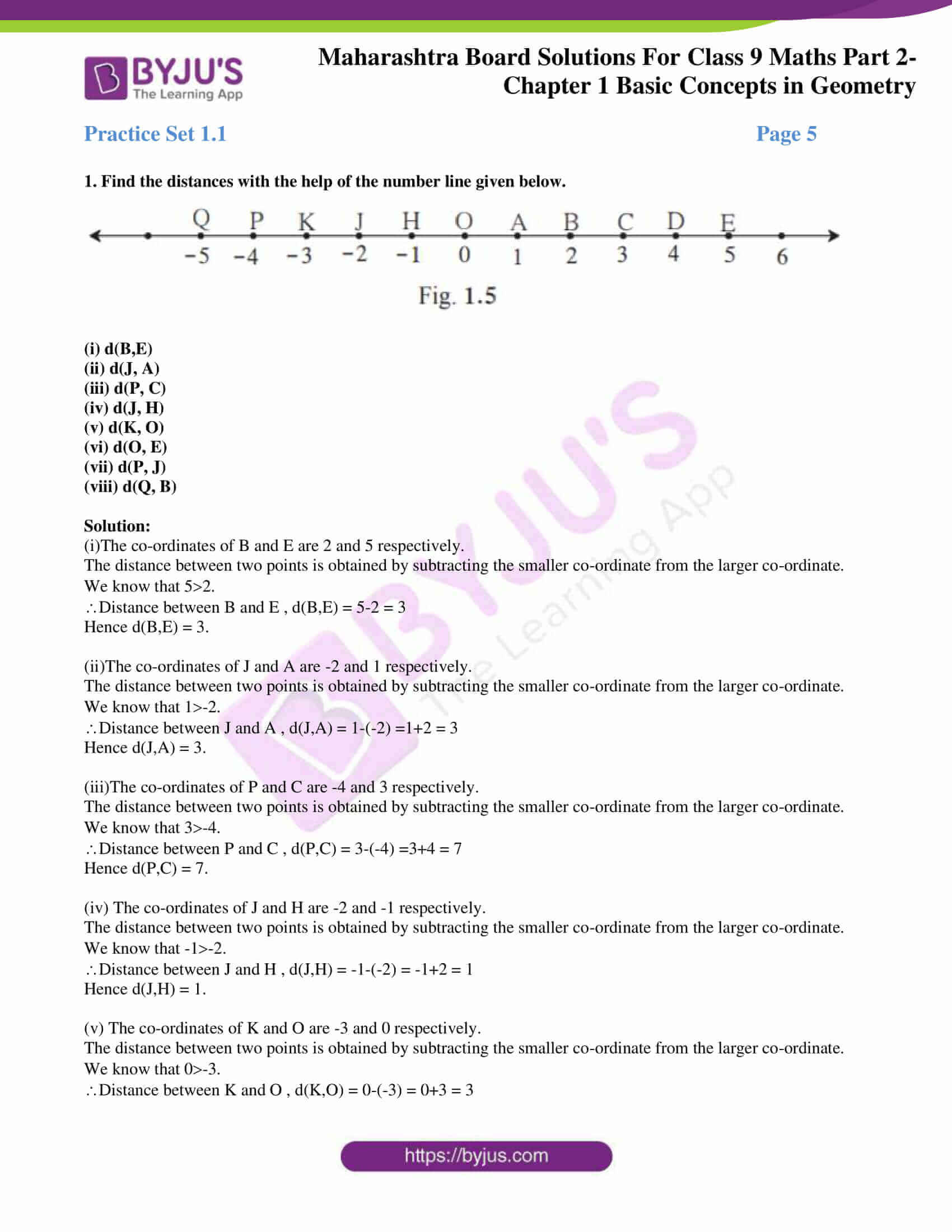 MSBSHSE Solutions For Class 9 Maths Part 2 Chapter 1- Basic Concepts In  Geometry