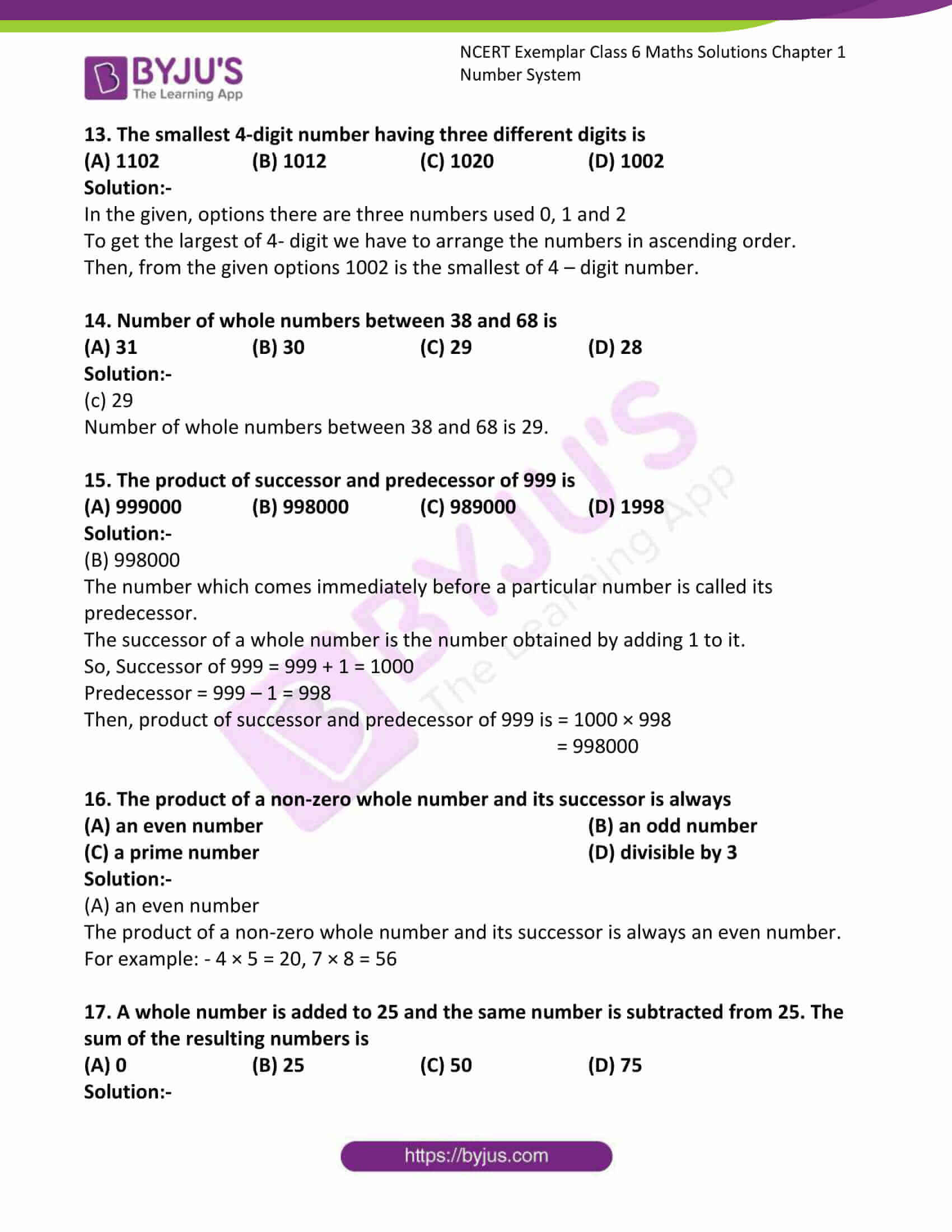 Ncert Exemplar Solutions For Class 6 Maths Chapter 1 Number System Download Free Pdf