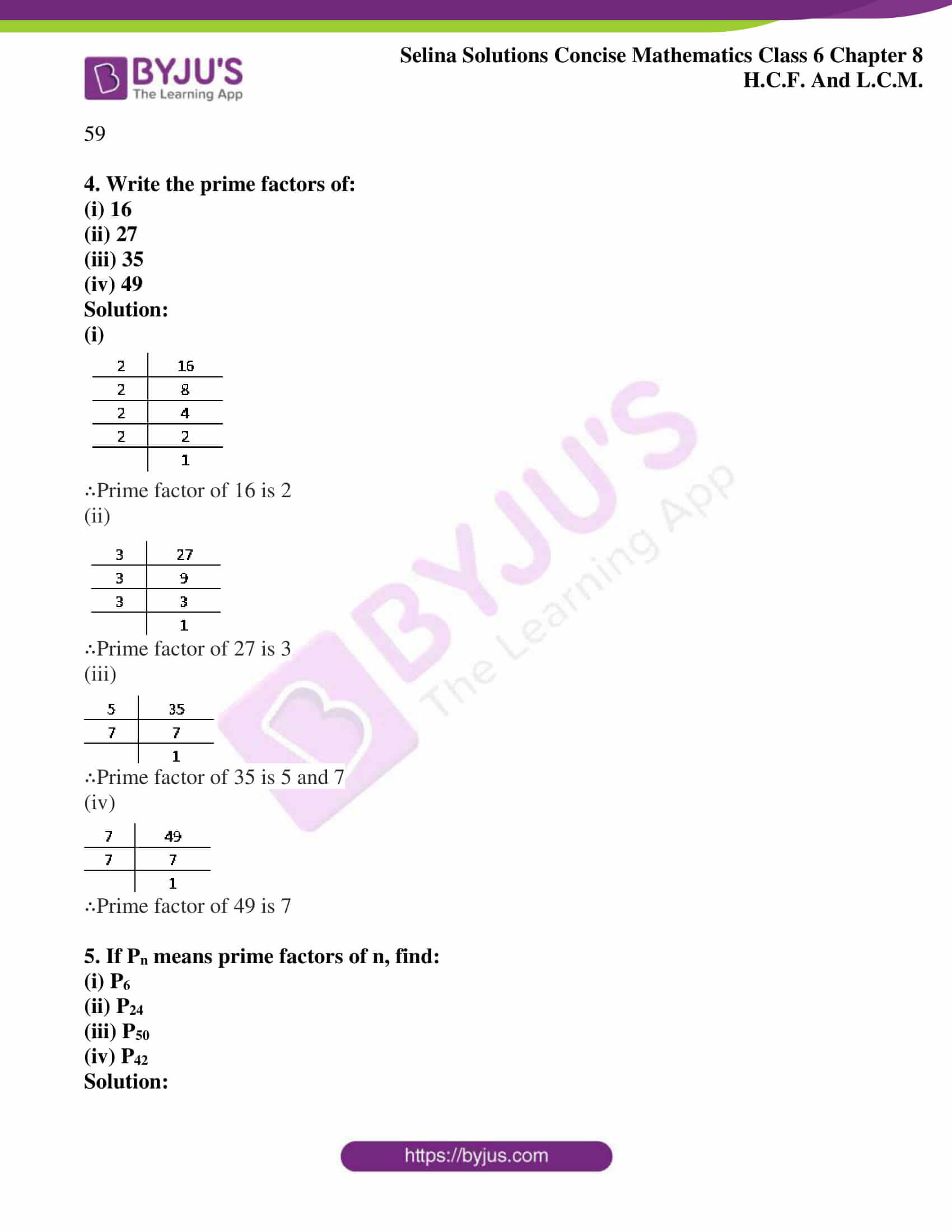 Selina Solutions Concise Mathematics Class 6 Chapter 8 Hcf And Lcm Pdf Download
