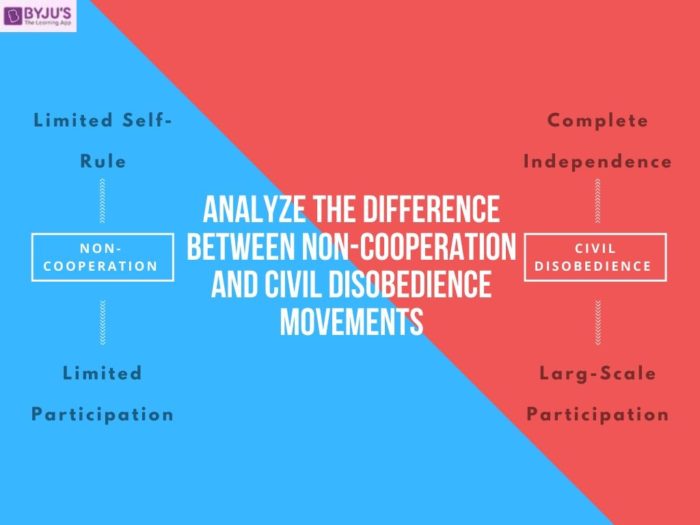 Difference Between Non-Cooperation and Civil Disobedience Movement- UPSC Modern Indian History