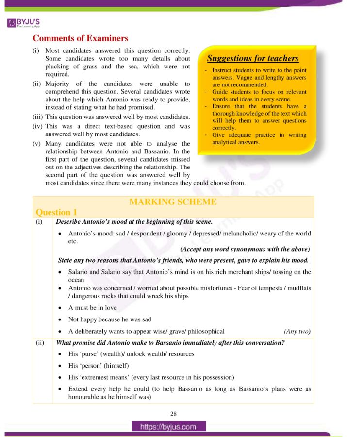 ICSE Class 10 English Literature Question Paper Solution 2019