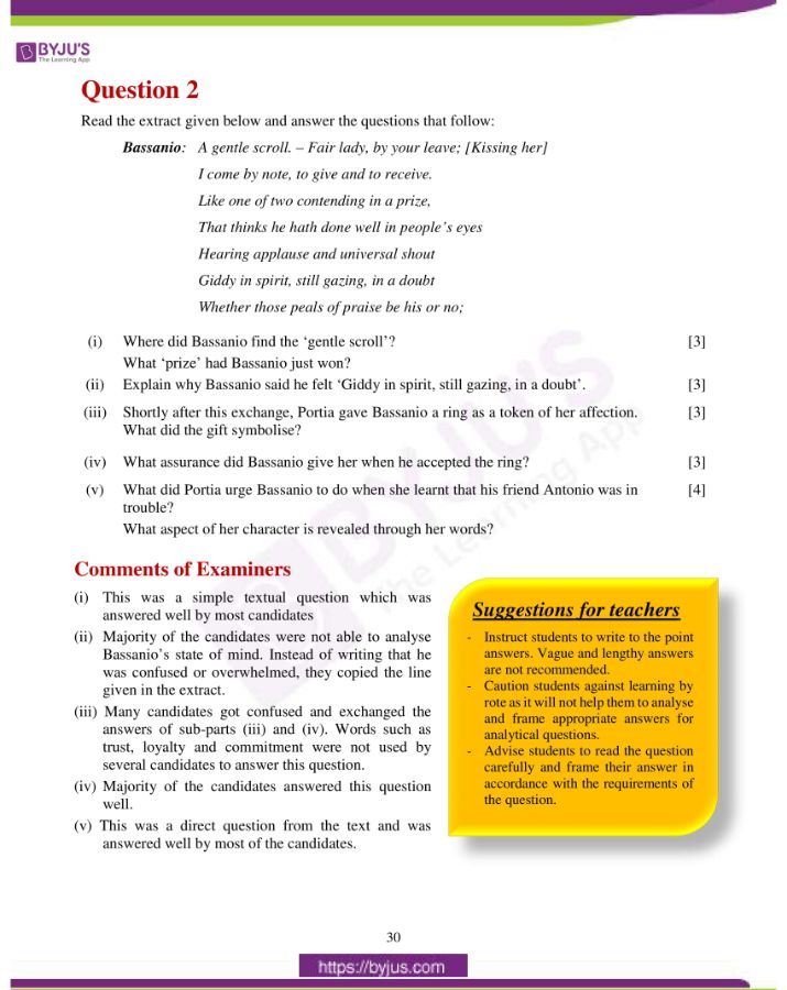 icse class 10 eng lit question paper solution 2019 04