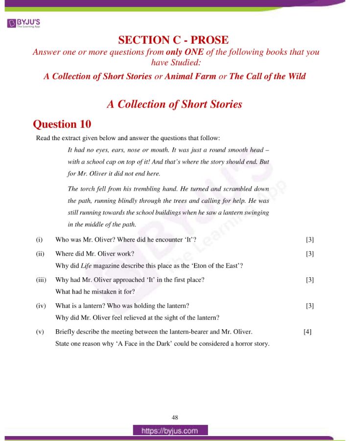 icse class 10 eng lit question paper solution 2019 22