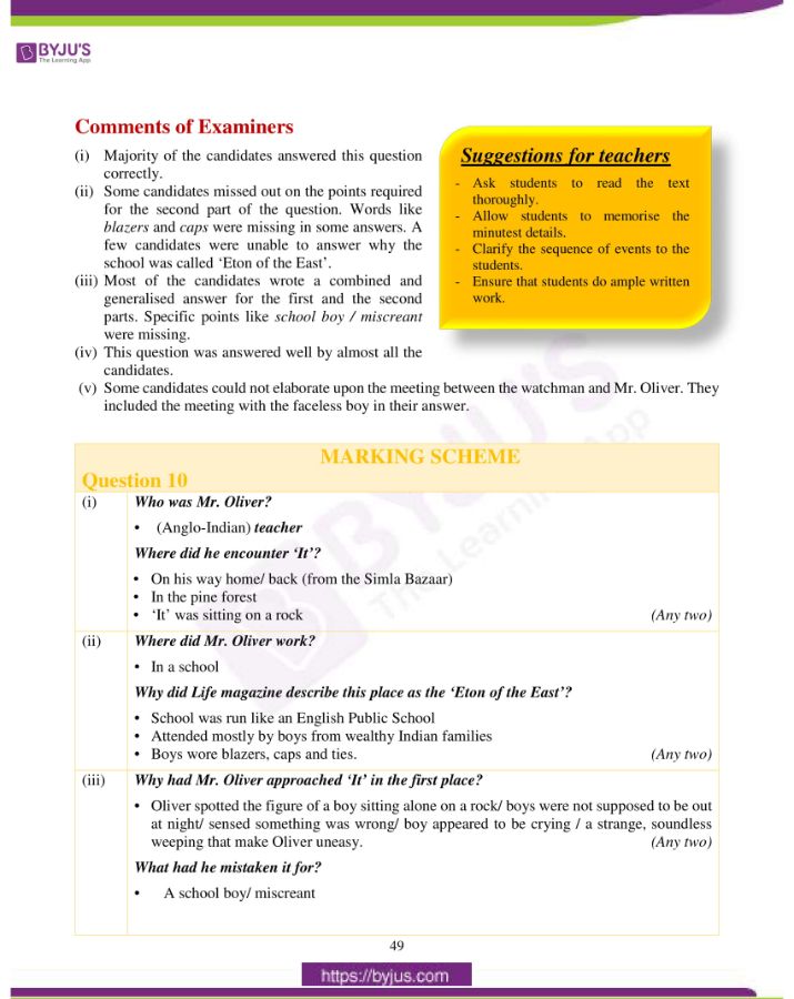 icse class 10 eng lit question paper solution 2019 23