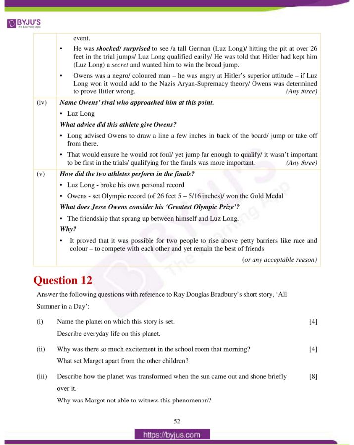 icse class 10 eng lit question paper solution 2019 26