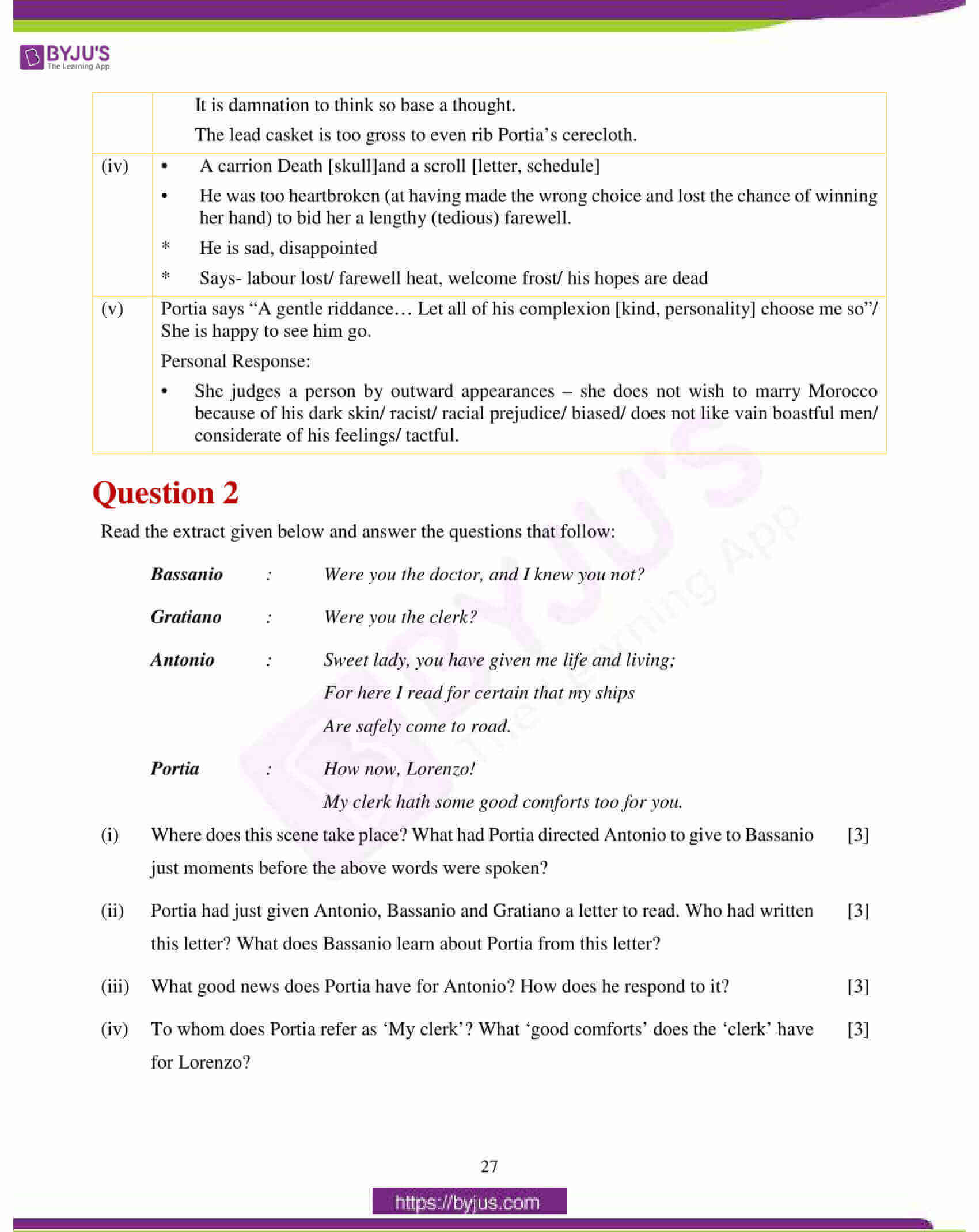 icse class 10 english lit question paper solution 2018 03