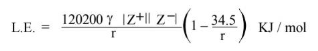 Kapustinskii Equation