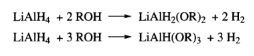 Lithium Aluminium Hydride + Alcohols