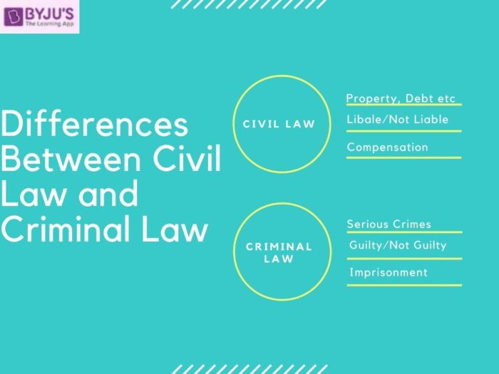 Difference Between Civil Law And Criminal Law In India Their Comparisons