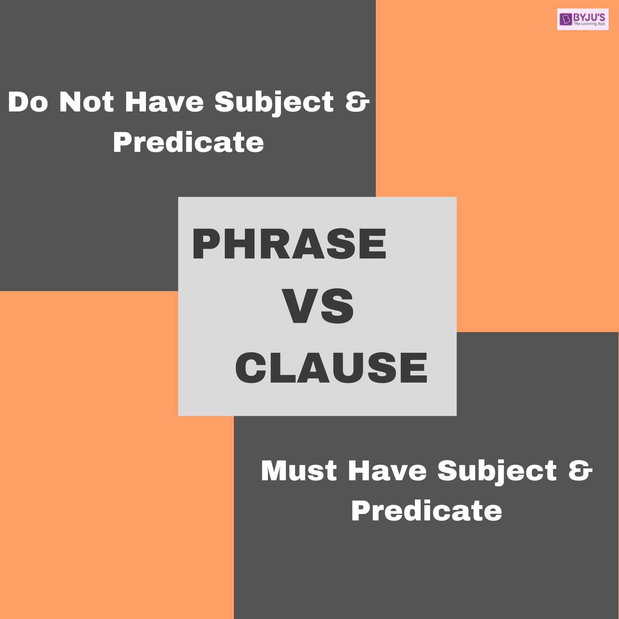 Phrase VS Clause