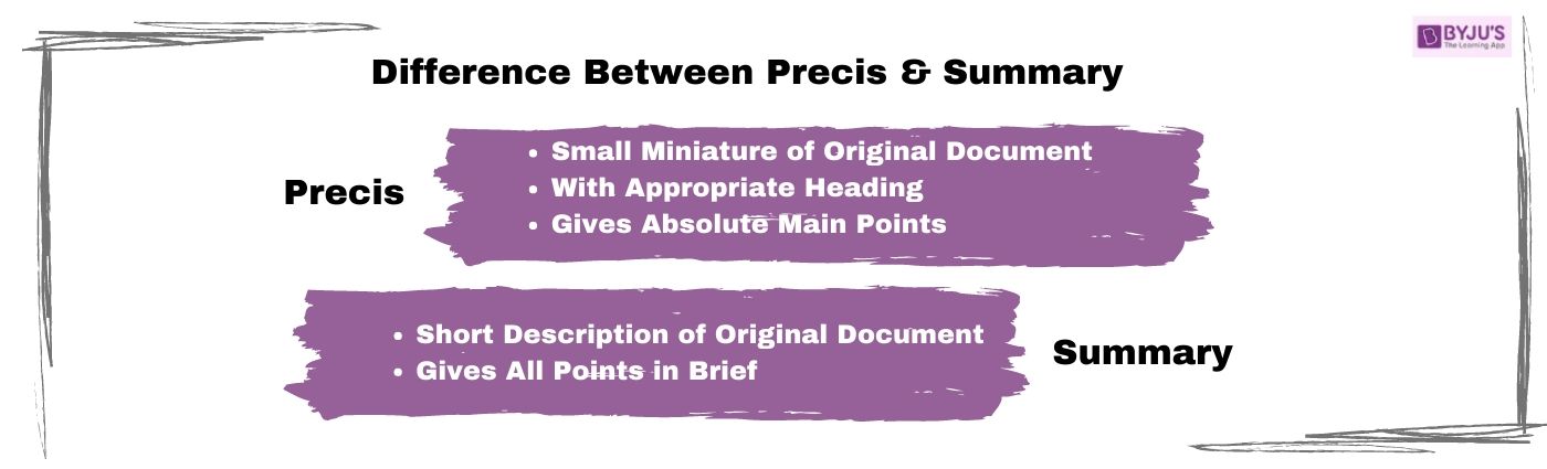 Precis VS Summary