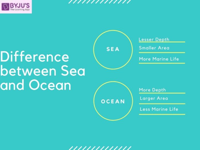 Difference between Sea and Ocean