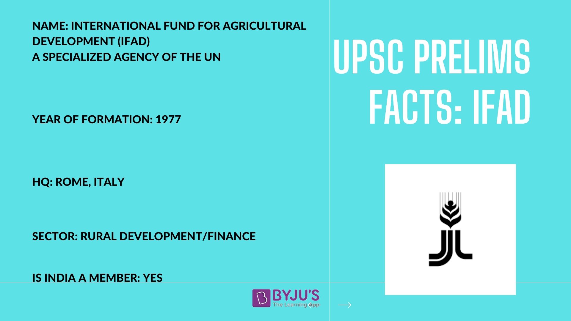 UPSC PRELIMS FACTS - IFAD