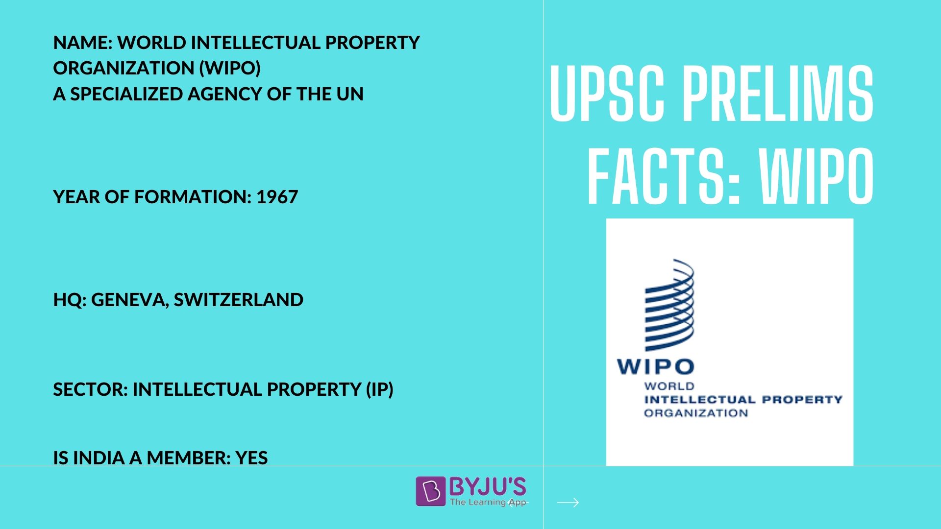 UPSC Prelims Facts - WIPO