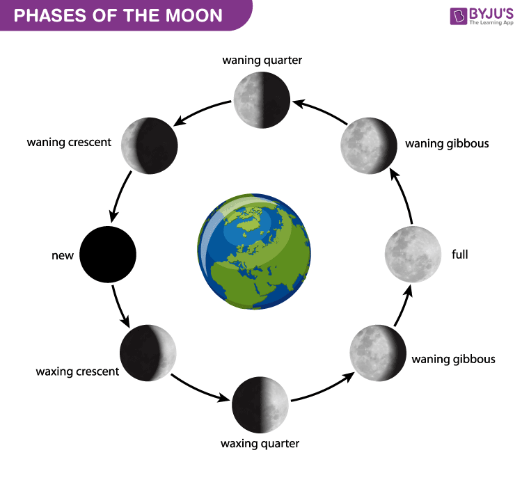 phases of the moon diagram to label