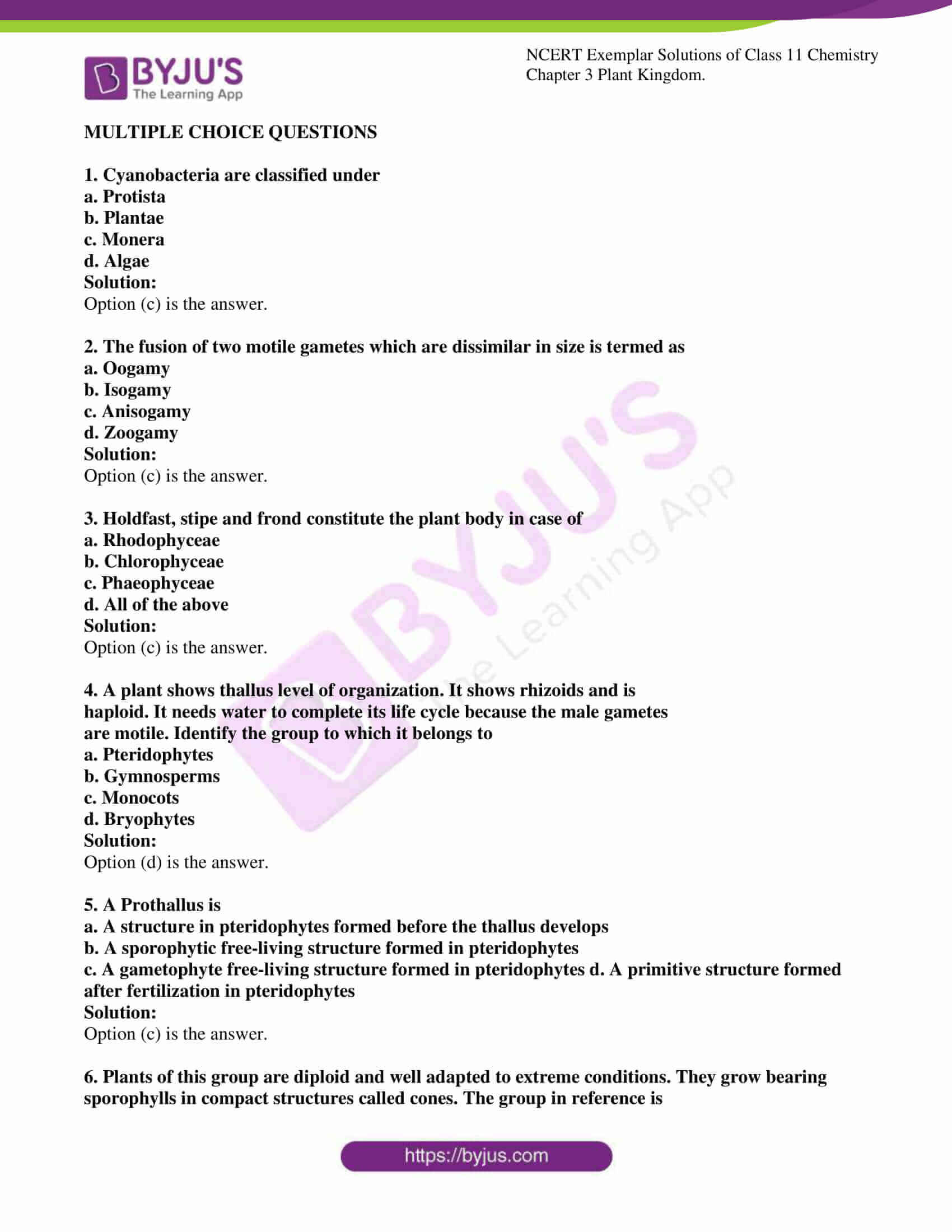 ncert exemplar solutions for class 11 bio chapter 3 1