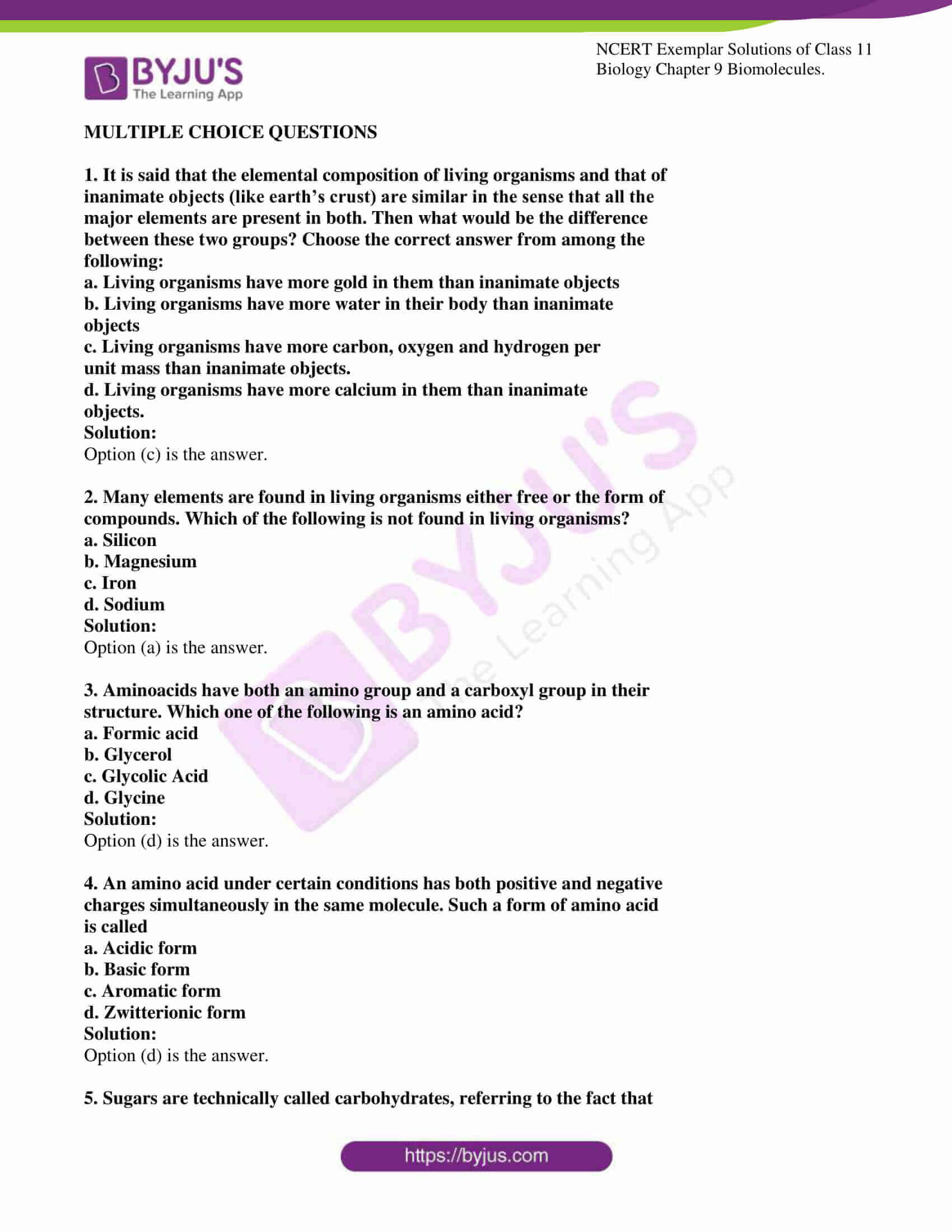 ncert exemplar solutions for class 11 bio chapter 9 1