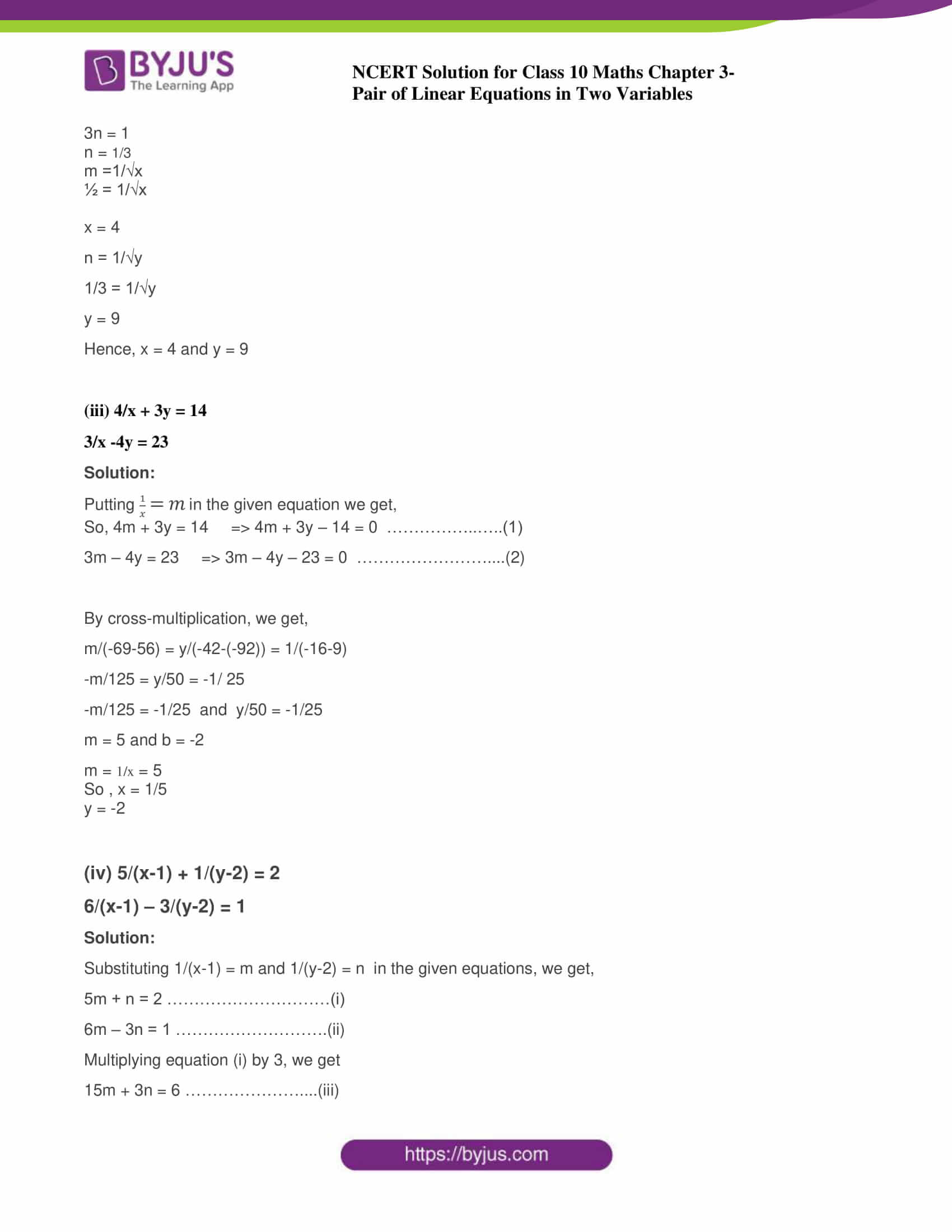 Ncert Solutions Class 10 Maths Chapter 3 Pair Of Linear Equations In Two Variables Ship Hang Nhanh