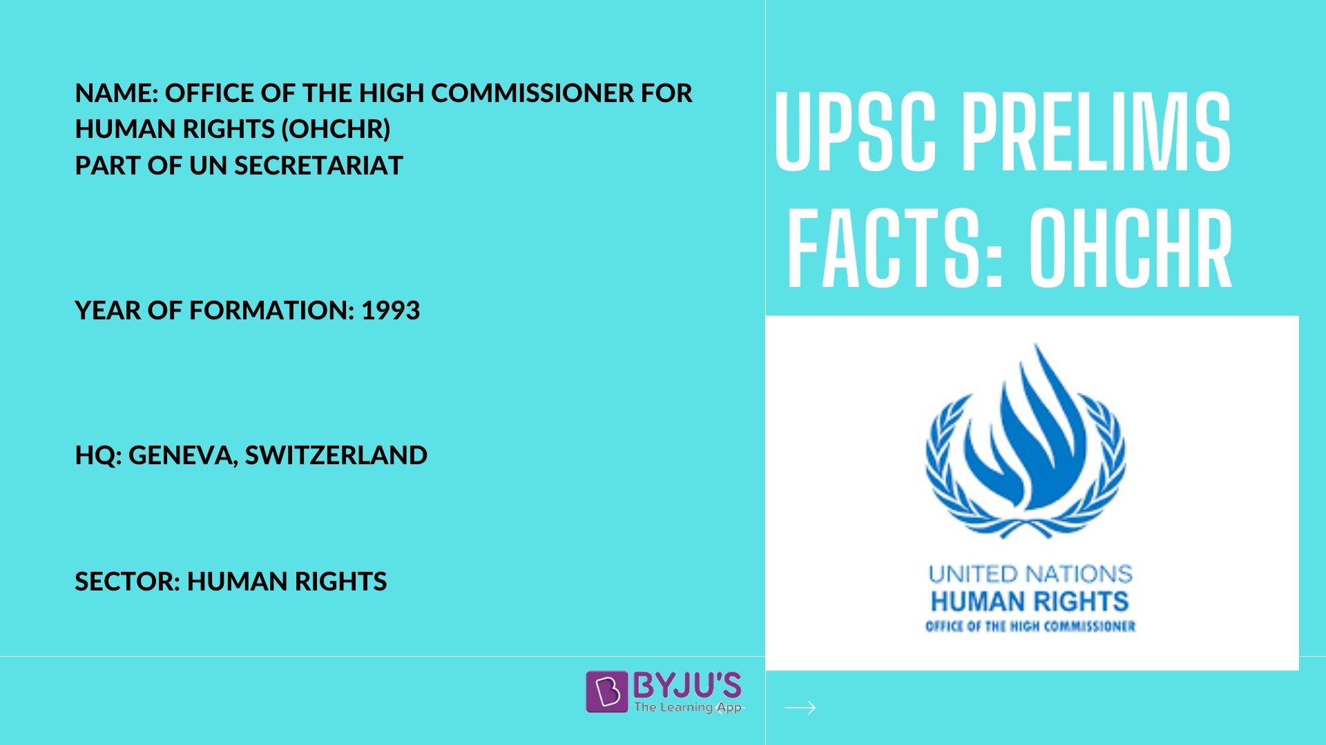 UPSC Prelims Facts - OHCHR