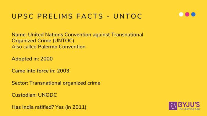 UPSC Prelims Facts - UNTOC