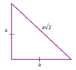 area for an isosceles right triangle