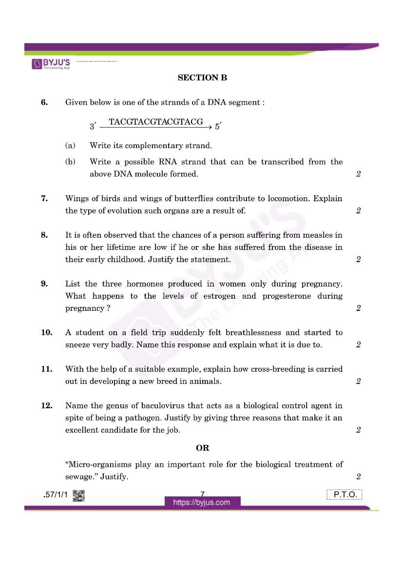 cbse class 12 biology 2020 question paper set 57 1 1 06