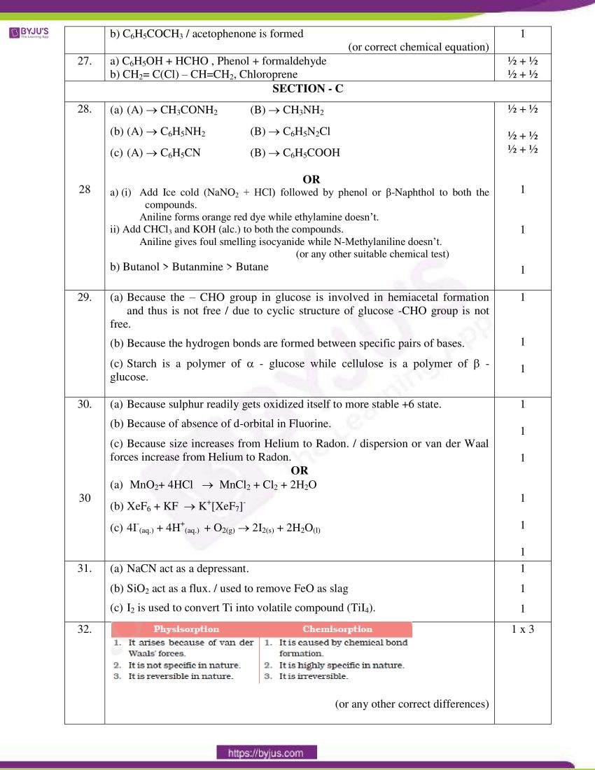 cbse class 12 chemistry 2020 question paper answer set 56 1 1 03