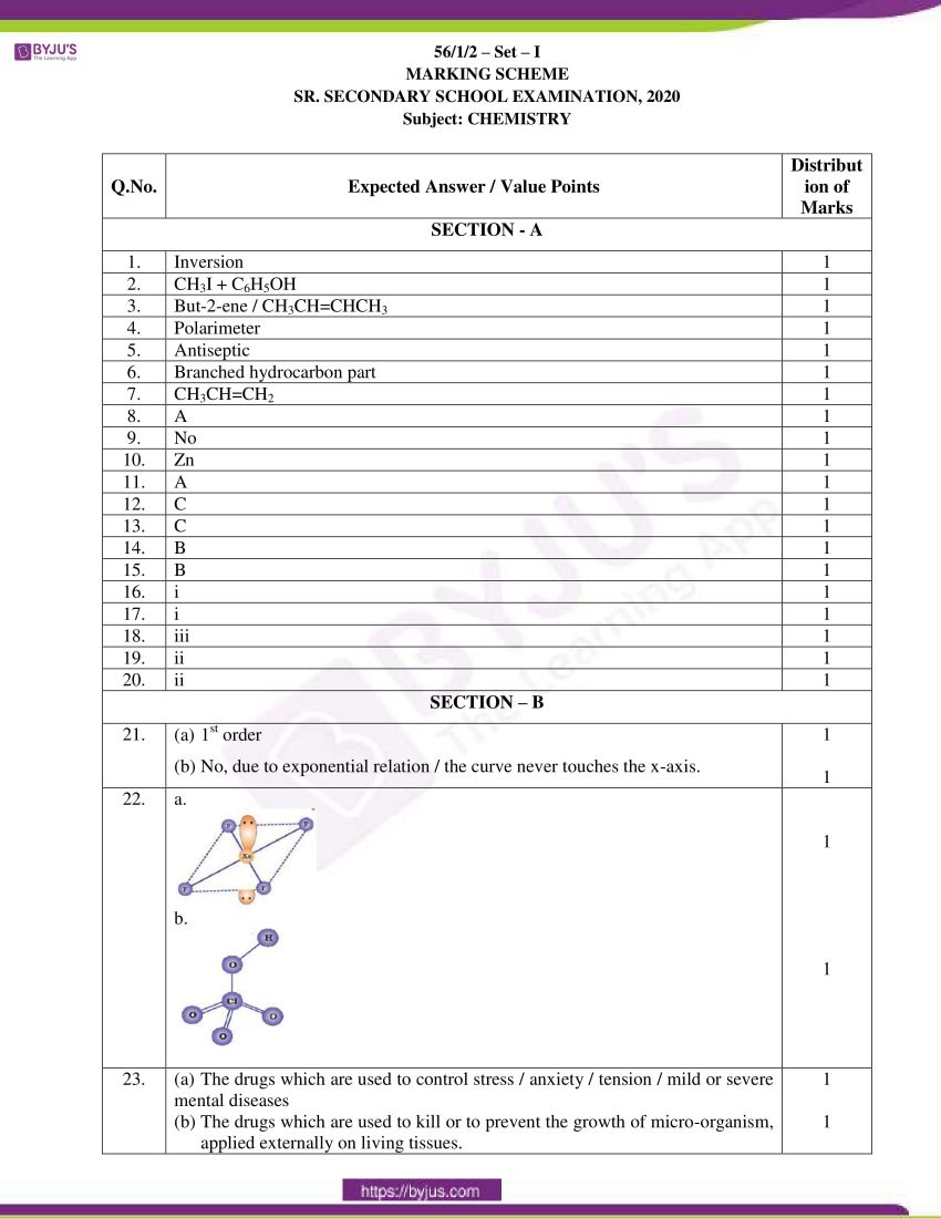 cbse class 12 chemistry 2020 question paper answer set 56 1 1 07