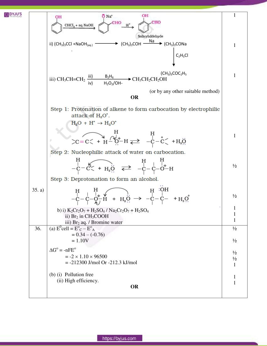 cbse class 12 chemistry 2020 question paper answer set 56 1 1 10