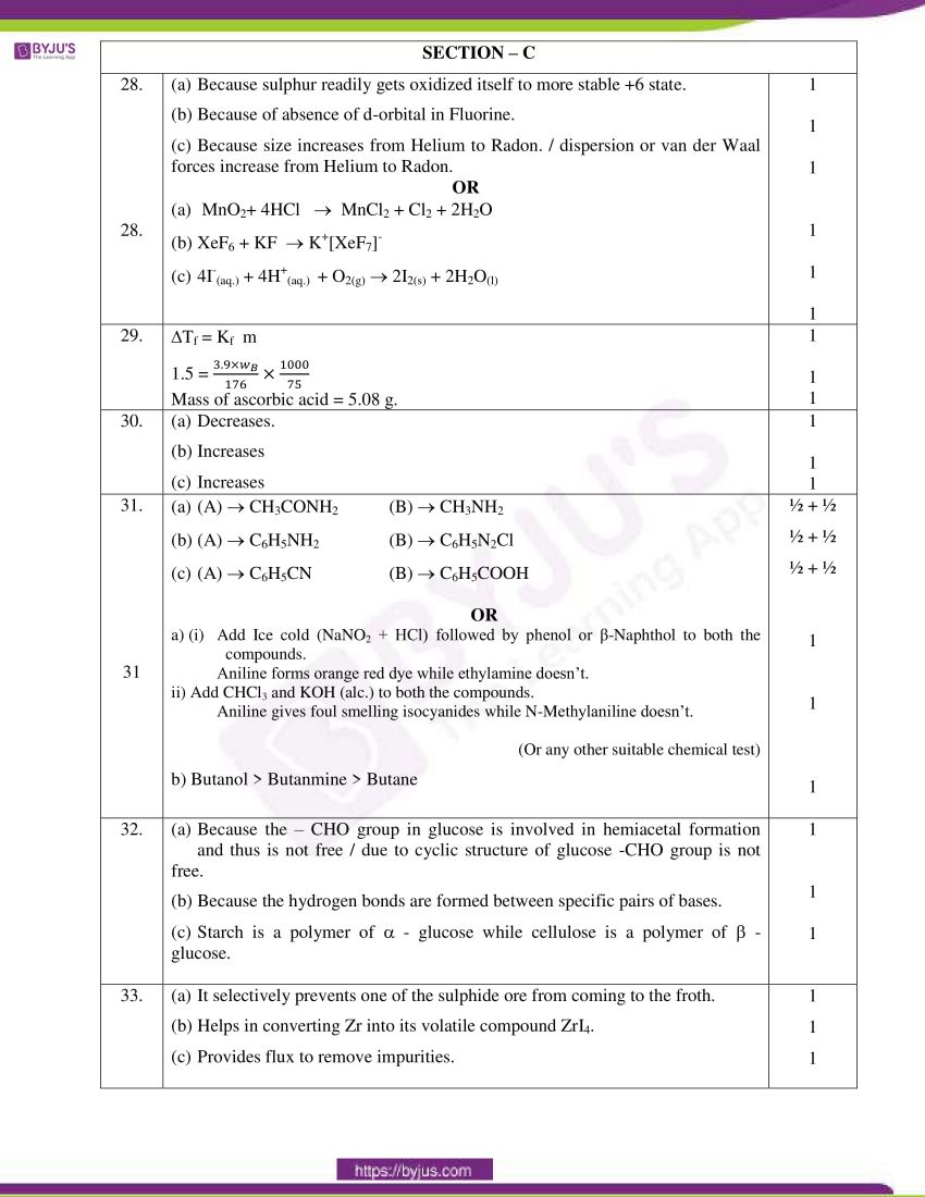 cbse class 12 chemistry 2020 question paper answer set 56 1 1 14