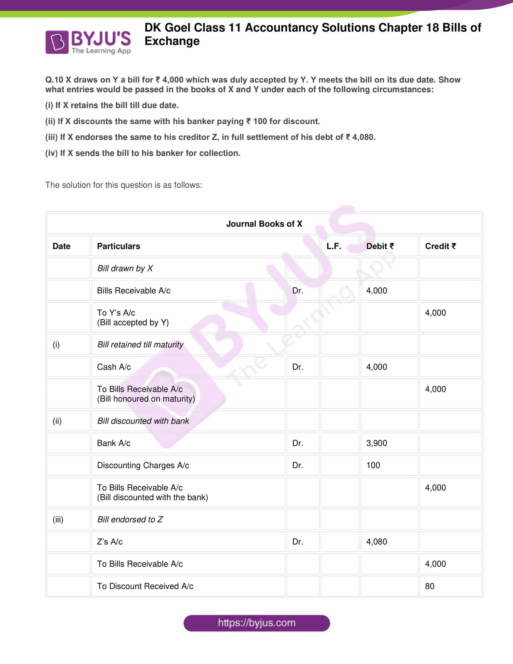 DK Goel Solutions for Class 11 Accountancy Chapter 18 Bills of Exchange