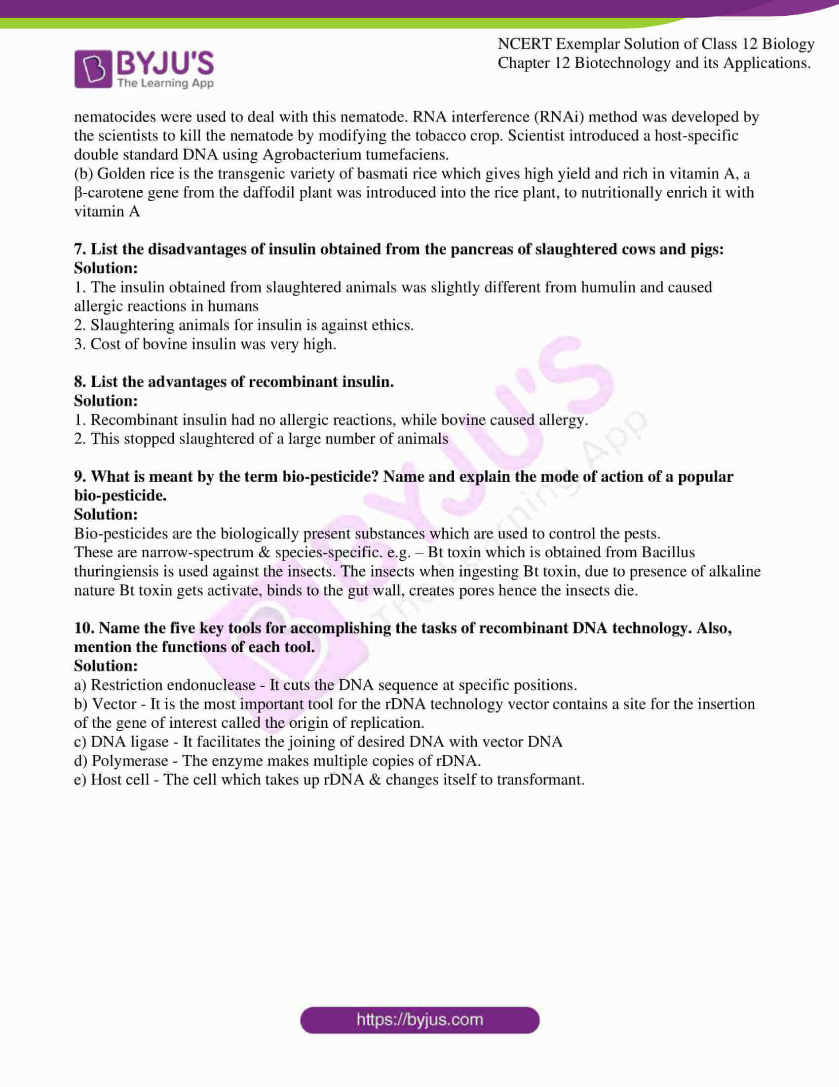 ncert exemplar solution of class 12 biology chapter 12. 10