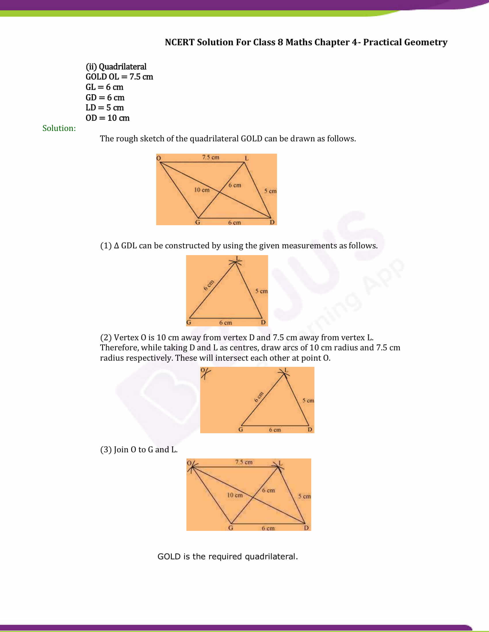 NCERT Solutions for Class 8 Maths Chapter 4 Applied Practical Geometry ...