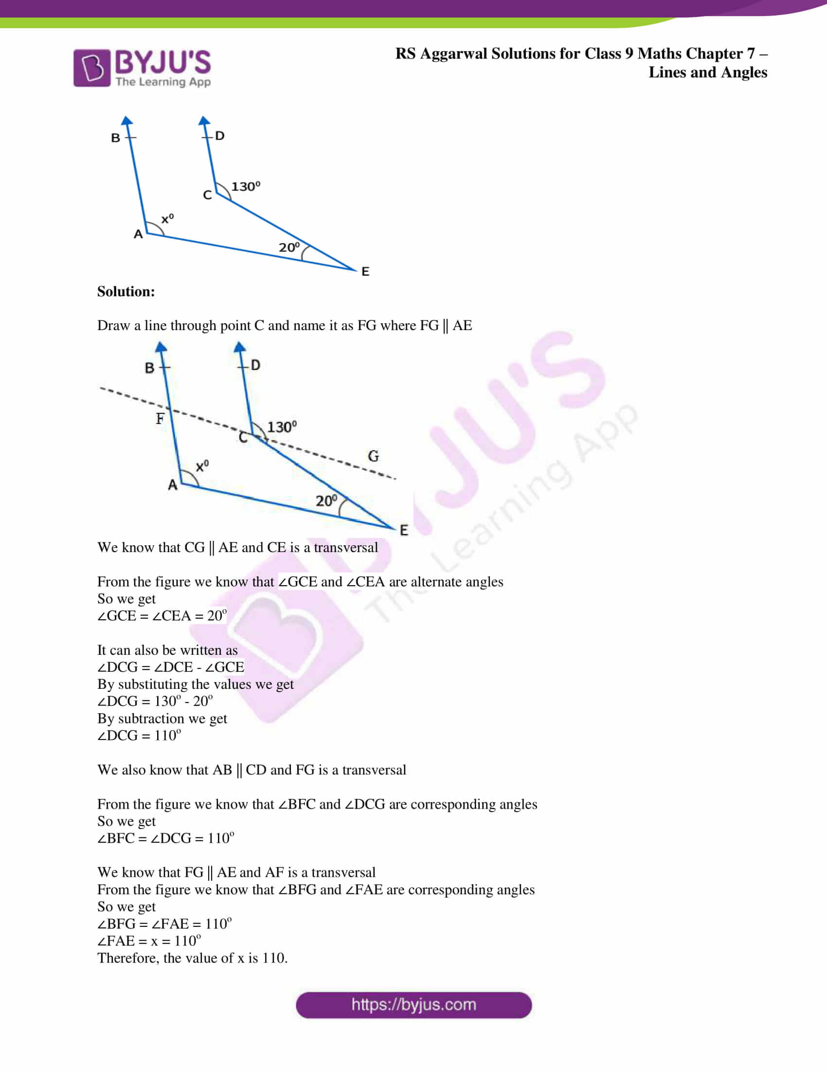 Get RS Aggarwal Solutions for Class 9 Chapter 7 Lines and Angles ...