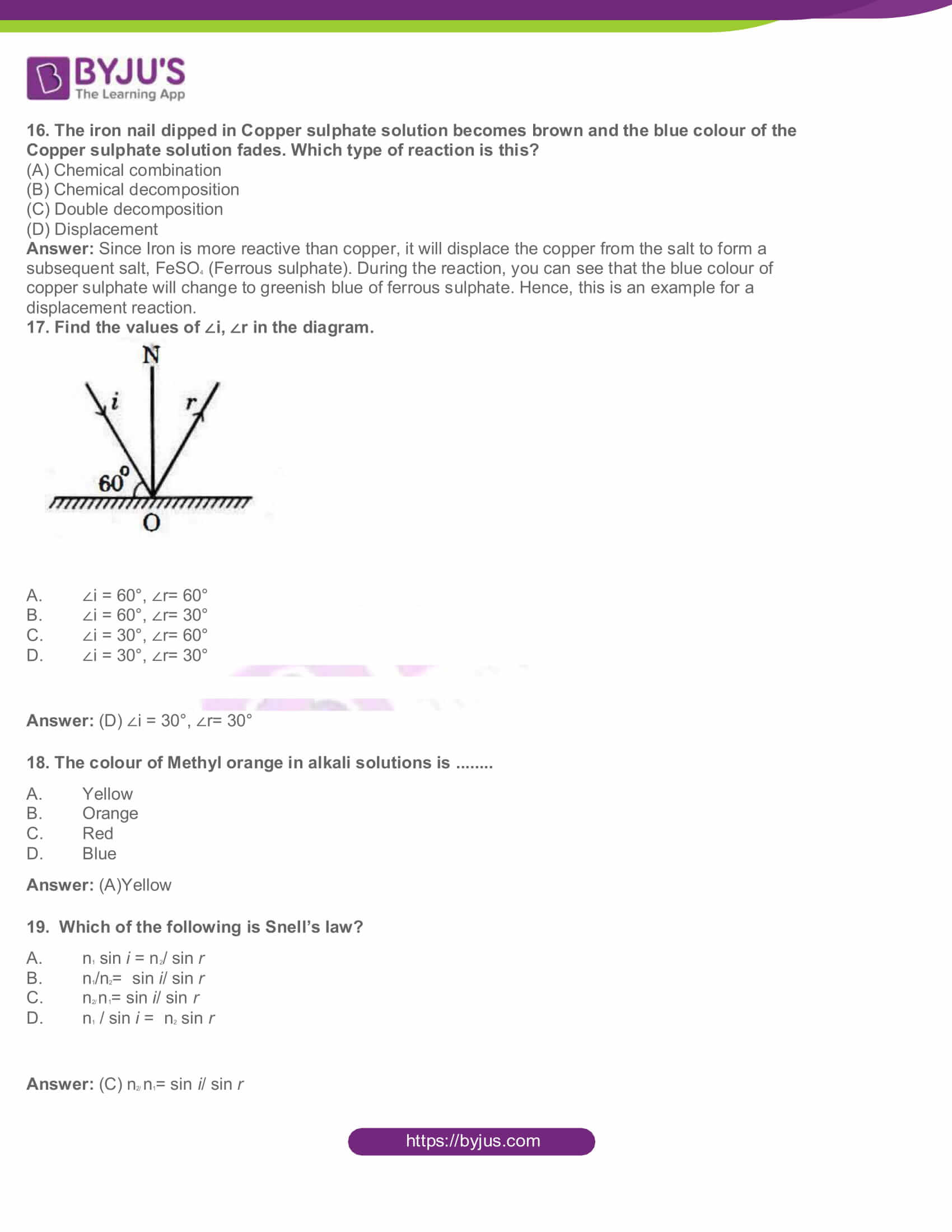 AP Board Class 10 Science Paper 1 2018 Question Paper with Solutions 5