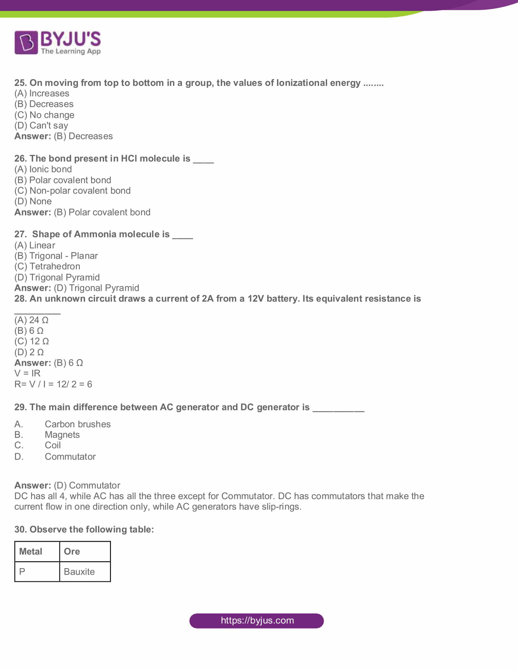 AP Board Class 10 Science Paper 1 2018 Question Paper with Solutions 7