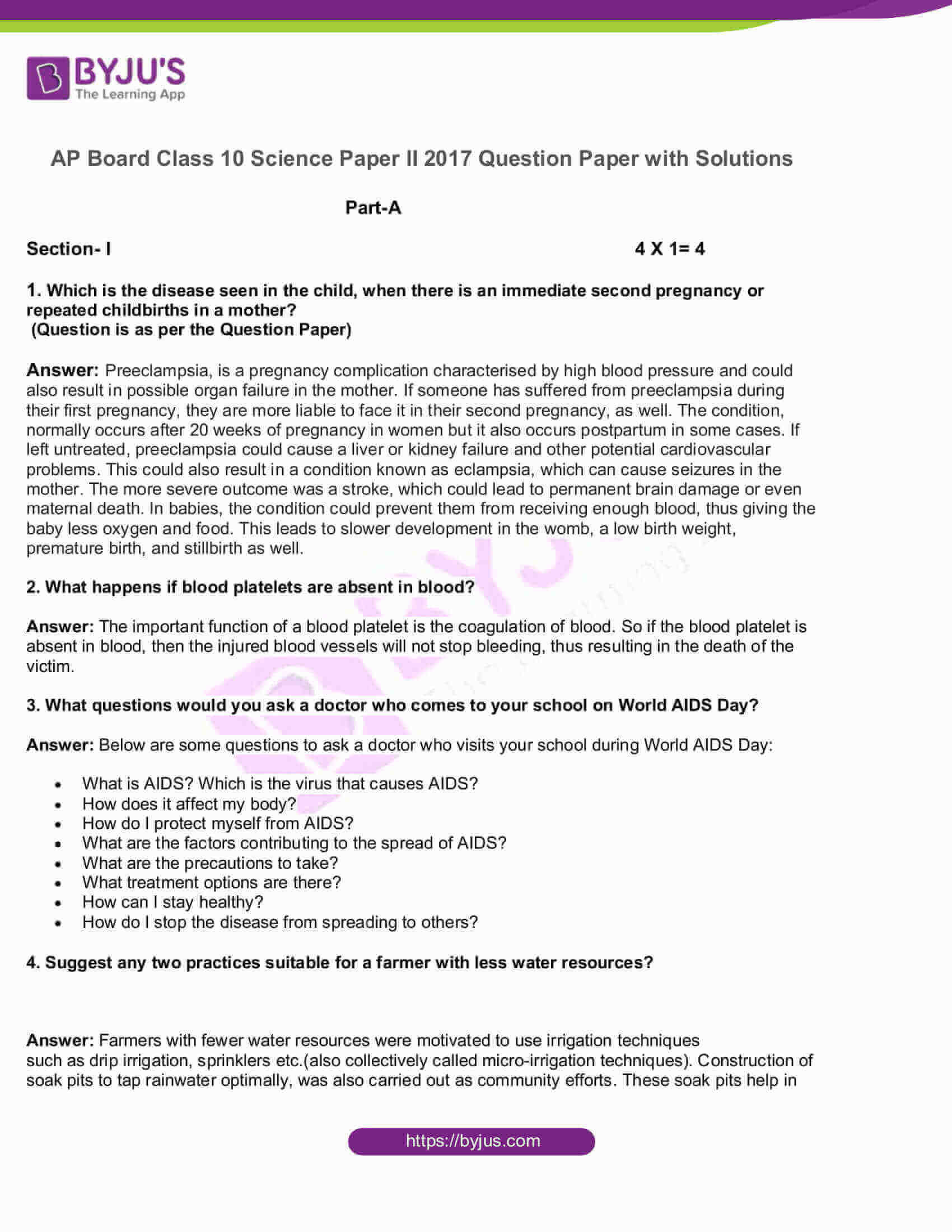 AP Board Class 10 Science Paper 2 2017 Question Paper with Solutions 01