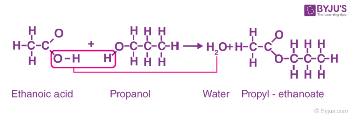 condensation reaction between alcohol and carboxylic acid