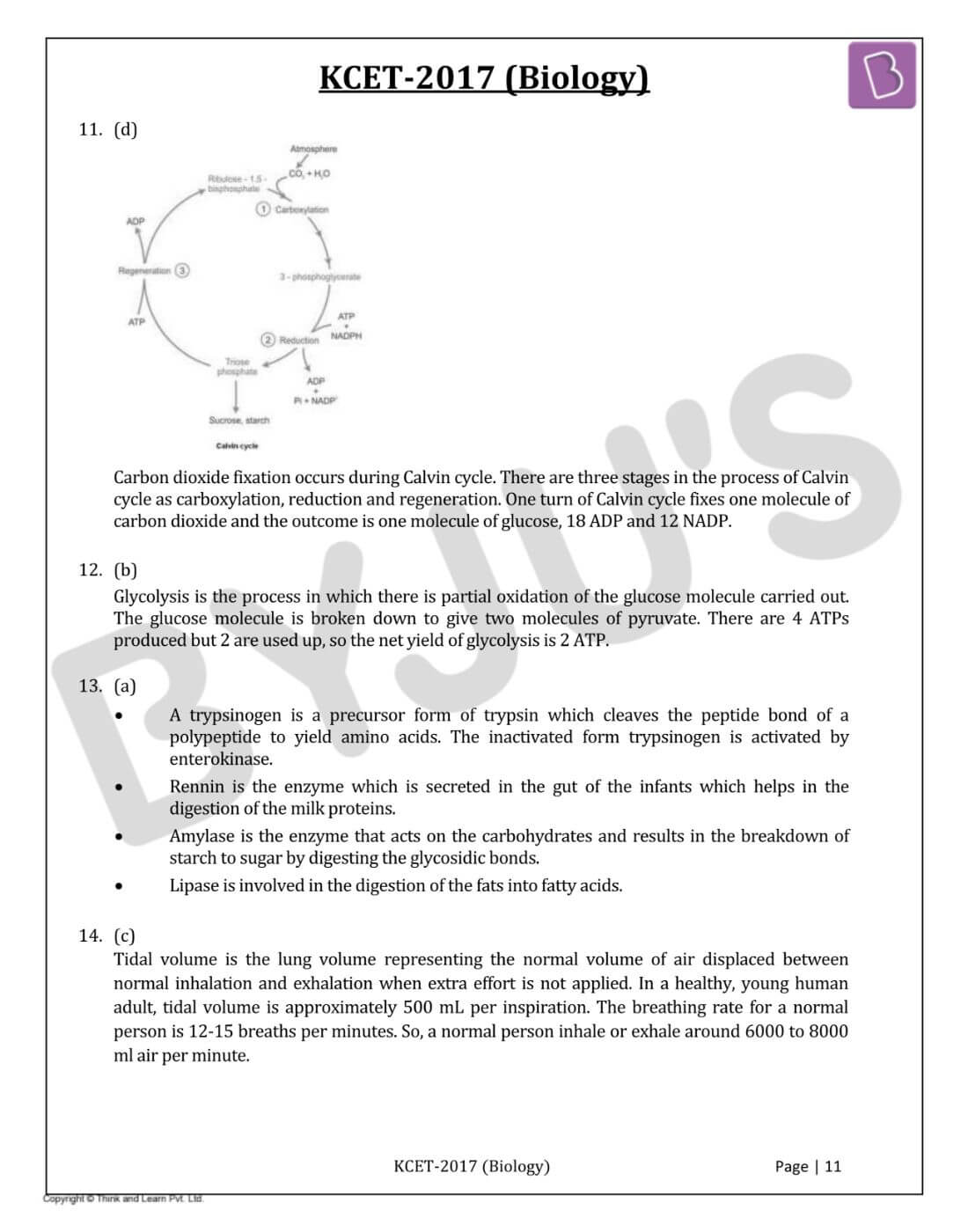 KCET 2017 Biology Question Paper with Solutions