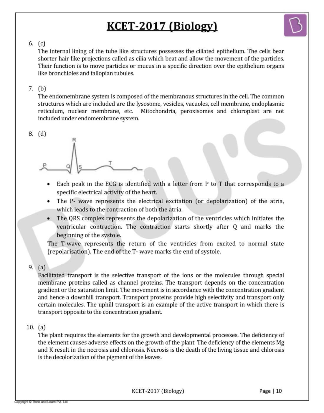 KCET 2017 Biology Question Paper with Solutions