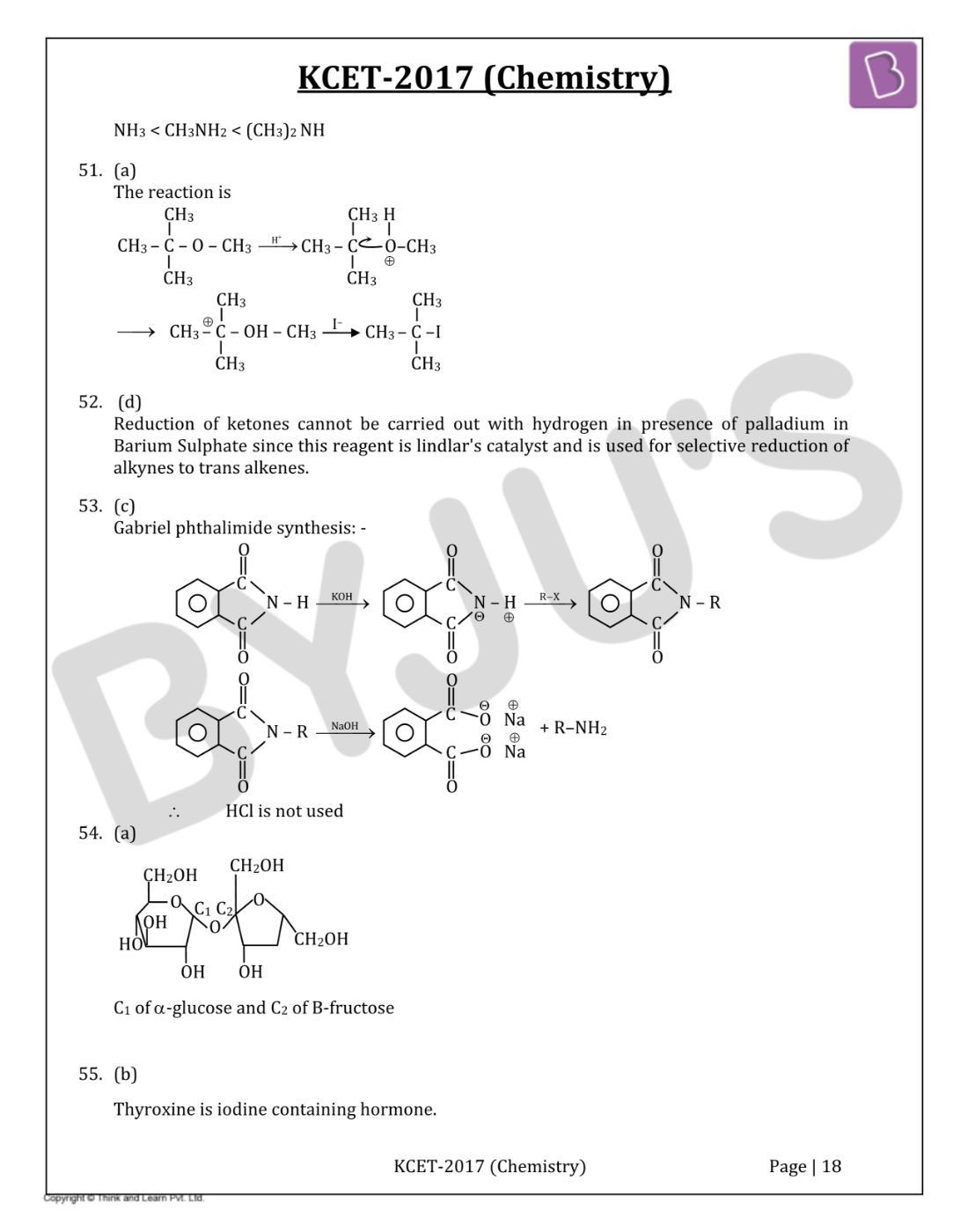 KCET 2017 Chemistry Question Paper with Solutions