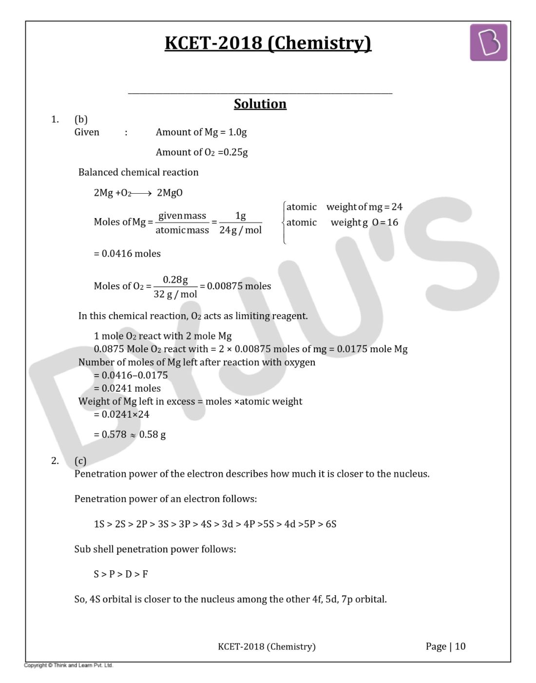 KCET 2018 Chemistry Question Paper with Solutions