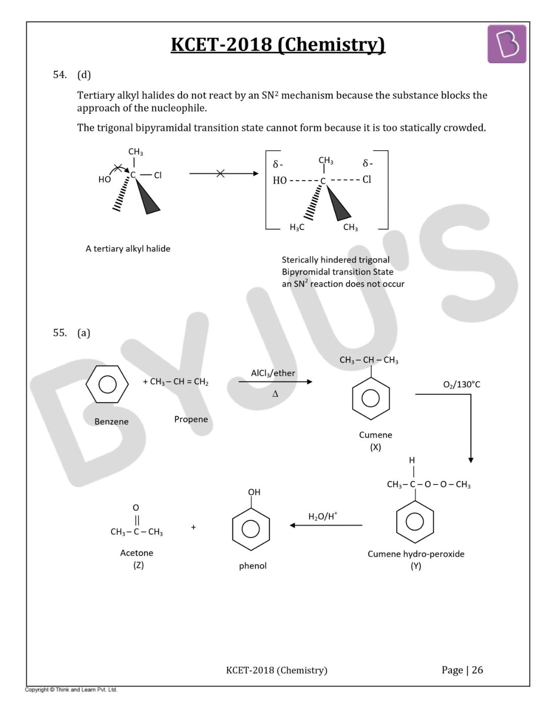 KCET 2018 Chemistry Question Paper with Solutions