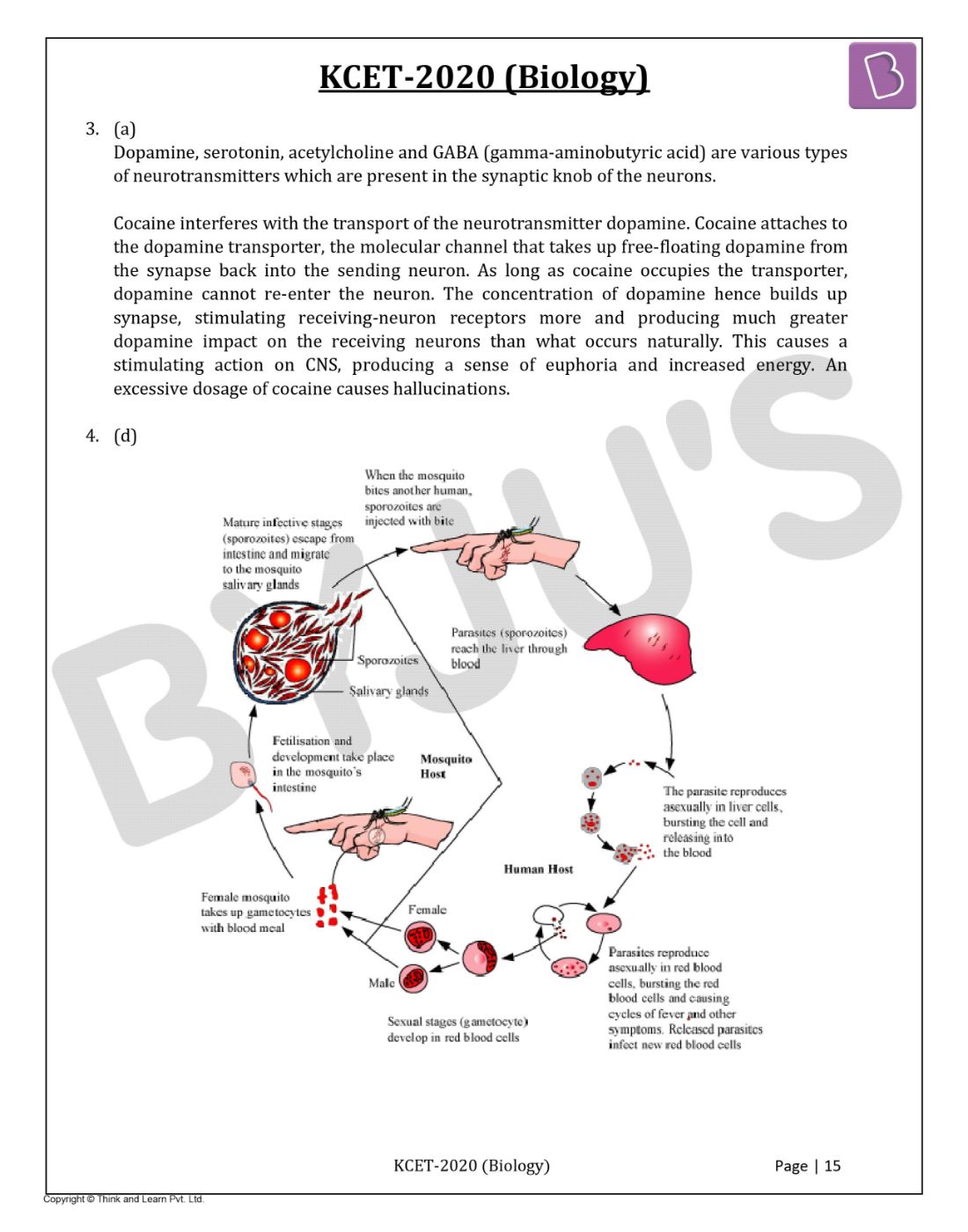 KCET 2020 Biology Question Paper with Solutions