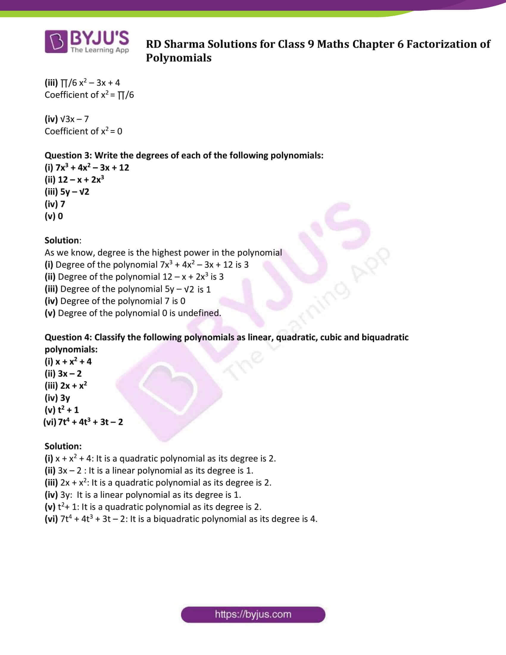 Rd Sharma Class 9 Solutions Maths Chapter 6 Factorization Of Polynomials