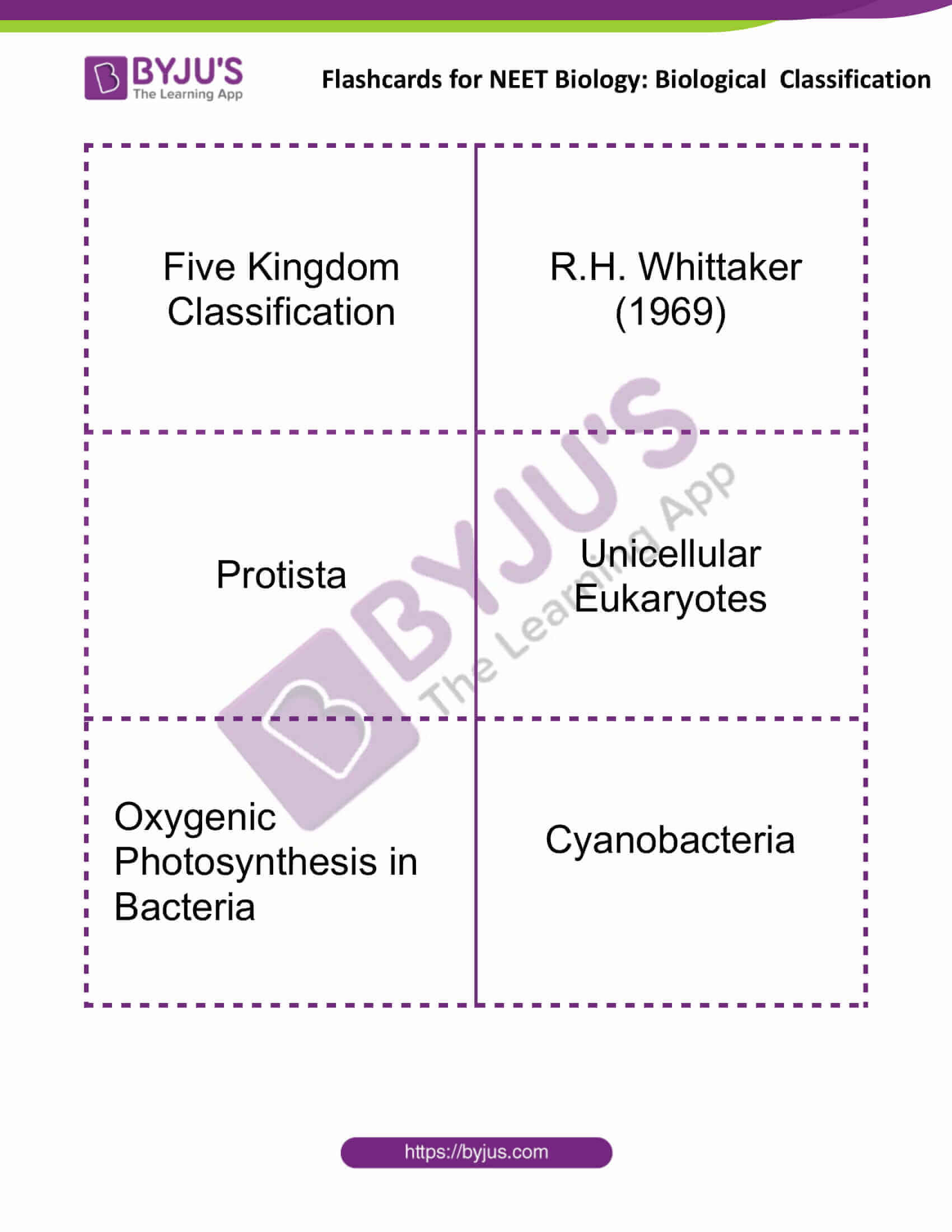 Flashcards for NEET Biological Classification 1