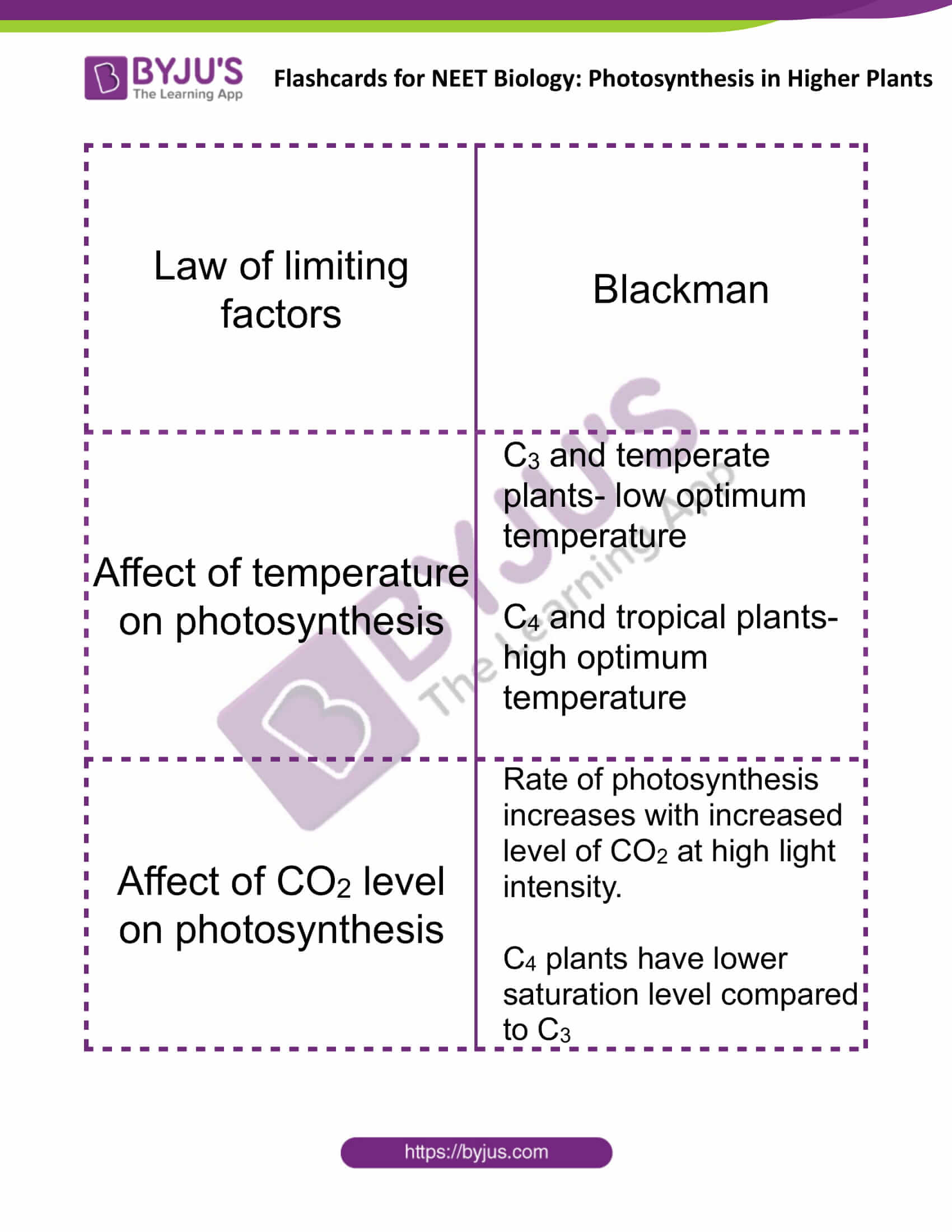 flashcards for neet biology photosynthesis in higher plants 8