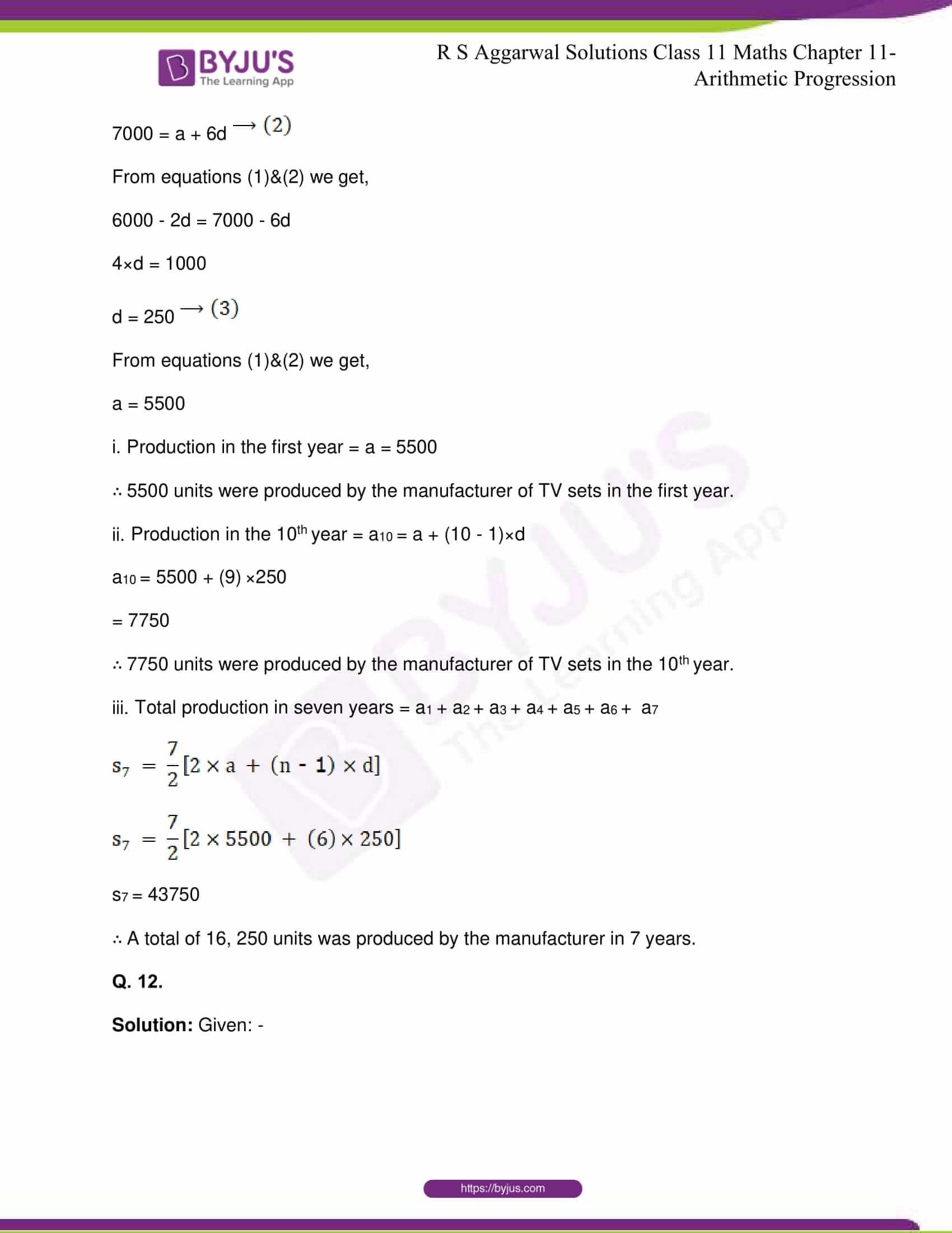 Class 11 Maths Rs Aggarwal Book Pdf Download RS Aggarwal Solutions for Class 11 chapter 11 Arithmetic Progression