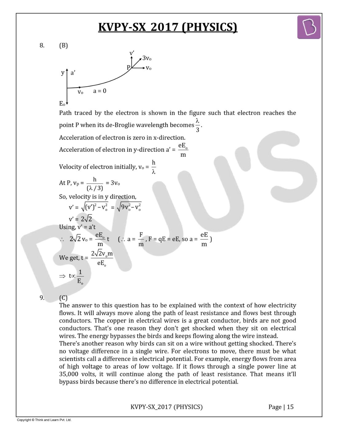 Kvpy Sx 17 Physics Paper With Solutions Download Pdf