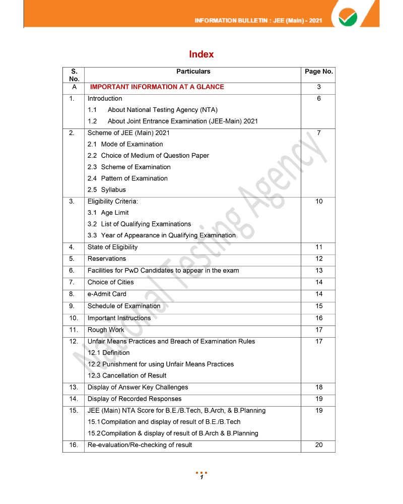 JEE Main 2021 Information Brochure 31